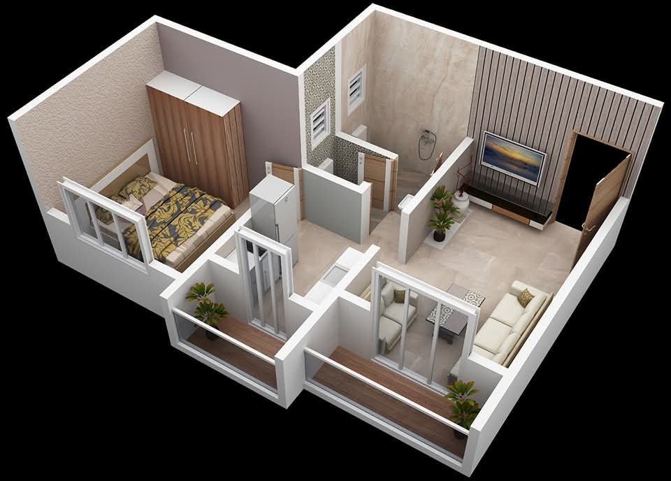 1 BHK Modern Apartment